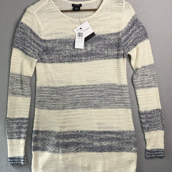 NWT Calvin Klein Pullover Women's Size S Long Sleeve Chiffon V-Back Knit Sweater - Picture 1 of 12